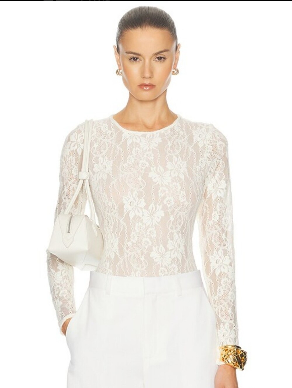 Bailey 44 Floral Lace Long Sleeve Blouse NWT XS